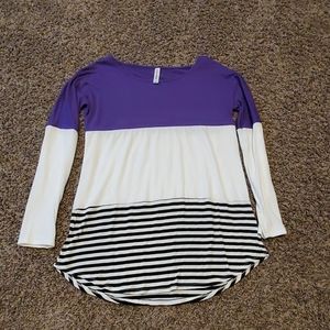 Zenana Long Sleeve Block Top